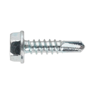 Sealey Self-Drilling Screw 4.8 x 19mm Hex Head Zinc - Pack of 100