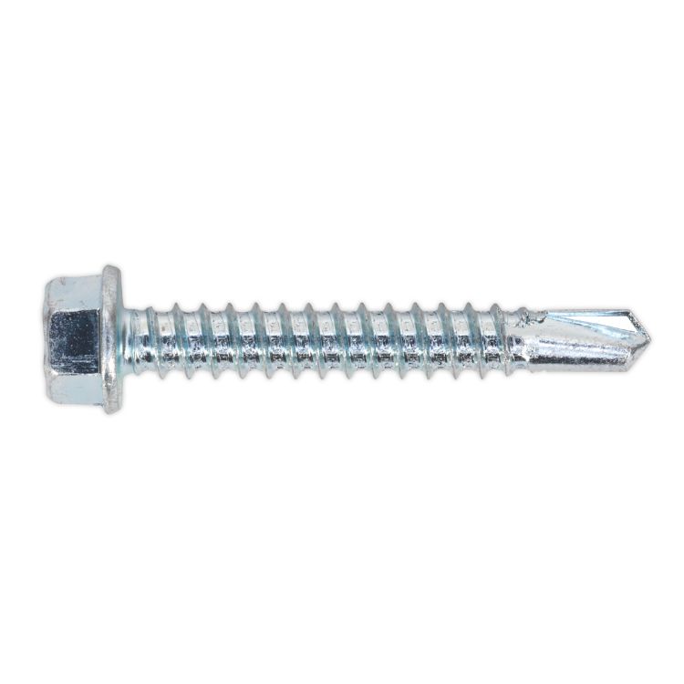 Sealey Self-Drilling Screw 5.5 x 38mm Hex Head Zinc - Pack of 100