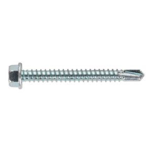 Sealey Self-Drilling Screw 5.5 x 50mm Hex Head Zinc - Pack of 100