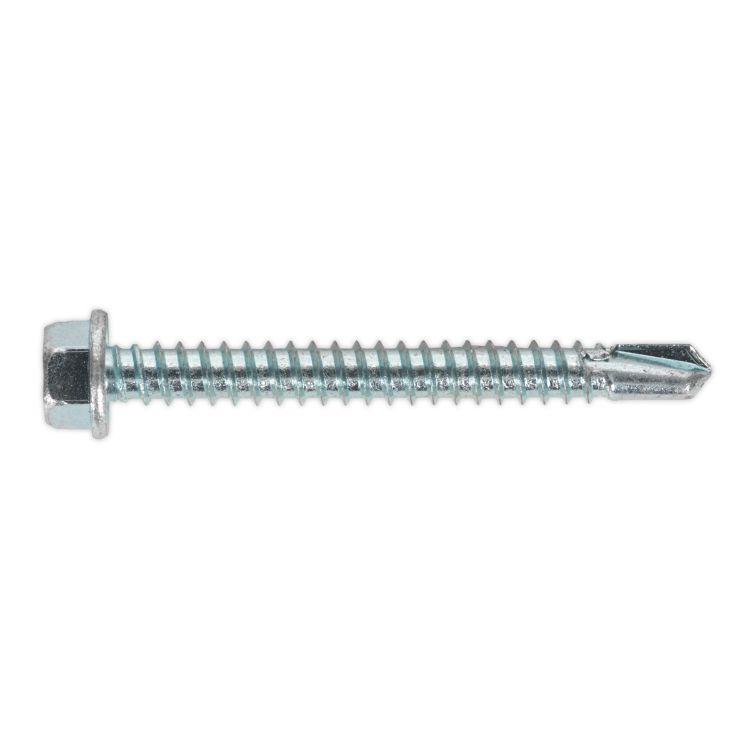 Sealey Self-Drilling Screw 5.5 x 50mm Hex Head Zinc - Pack of 100