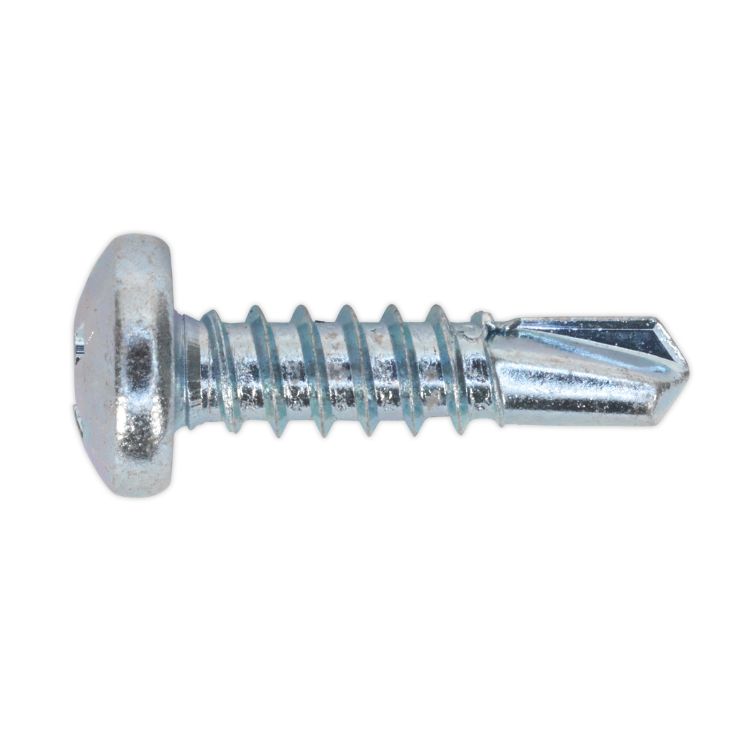 Sealey Self-Drilling Screw 4.8 x 19mm Pan Head Phillips Zinc - Pack of 100