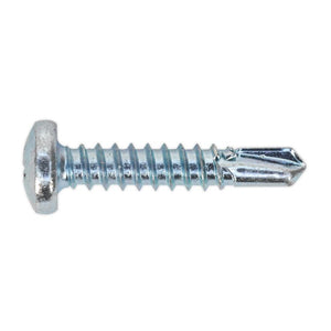 Sealey Self-Drilling Screw 4.8 x 25mm Pan Head Phillips Zinc - Pack of 100