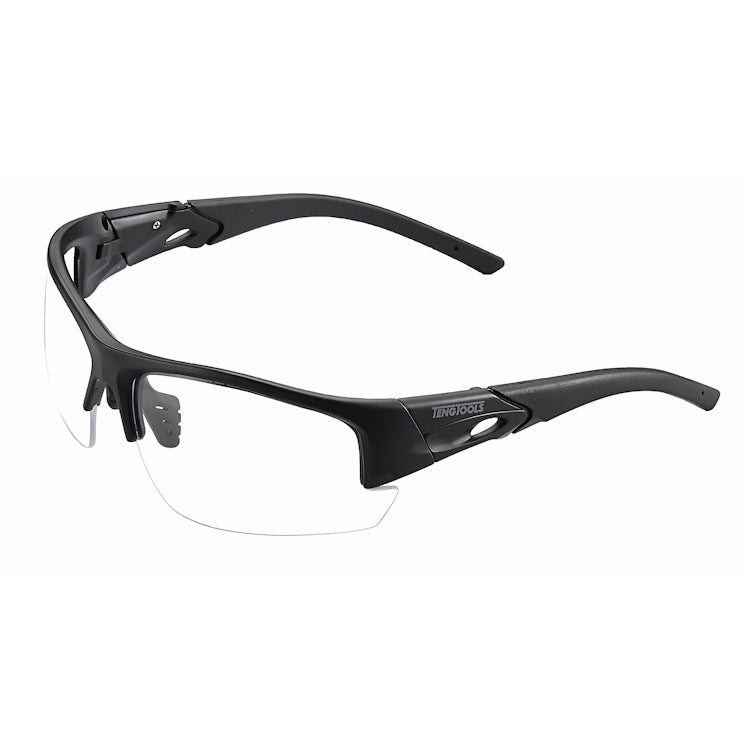 Teng Safety Glasses Black Frames Clear Lens (Impact Resistant Lens)