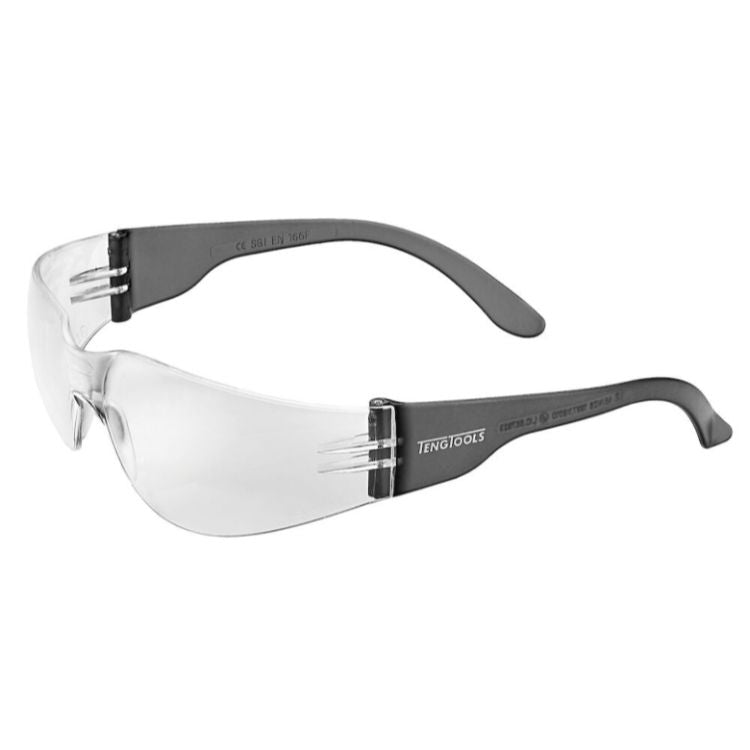 Teng Safety Glasses Black Frames Clear Lens