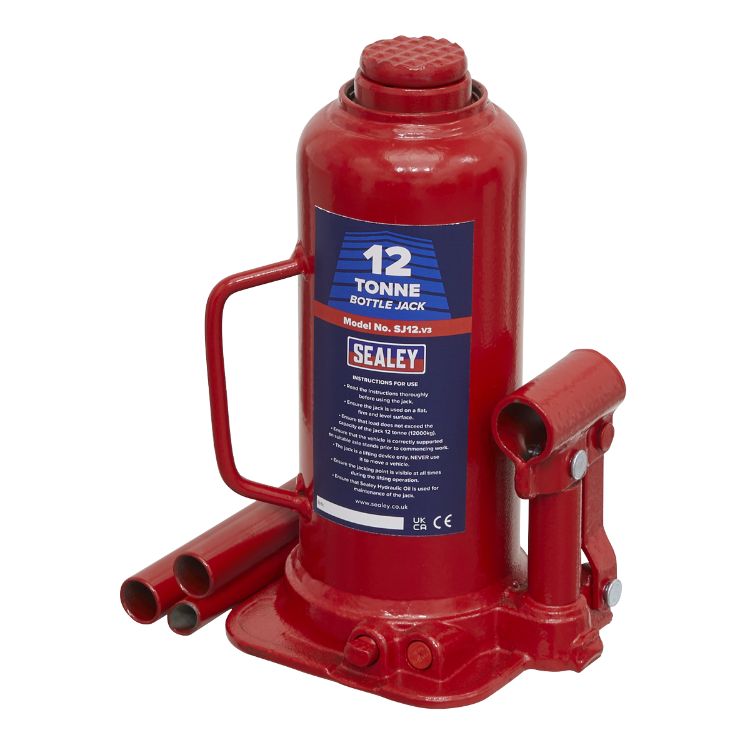 Sealey Bottle Jack 12 Tonne (Min/Max Height - 227/457mm)