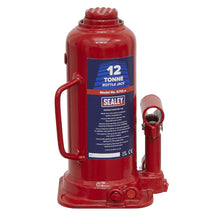 Load image into Gallery viewer, Sealey Bottle Jack 12 Tonne (Min/Max Height - 227/457mm)
