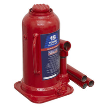 Load image into Gallery viewer, Sealey Bottle Jack 15 Tonne (Min/Max Height - 227/457mm)
