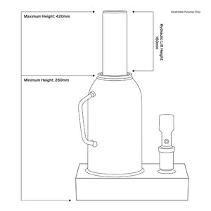 Sealey Bottle Jack 30 Tonne (Min/Max Height - 260/420mm)