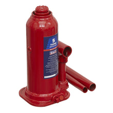 Load image into Gallery viewer, Sealey Bottle Jack 5 Tonne (Min/Max Height - 207/402mm) (SJ5)
