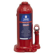 Load image into Gallery viewer, Sealey Bottle Jack 8 Tonne (Min/Max Height - 222/447mm) (SJ8)
