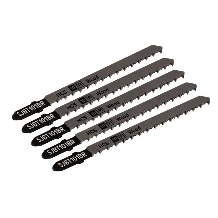 Sealey Jigsaw Blade 100mm - Hard Wood Downward Cut  10tpi - Pack of 5