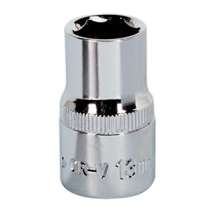 Sealey WallDrive Socket 13mm 1/2" Sq Drive - Fully Polished (Premier) - 6pt