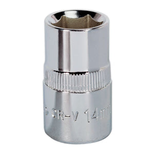 Sealey WallDrive Socket 14mm 1/2" Sq Drive - Fully Polished (Premier) - 6pt