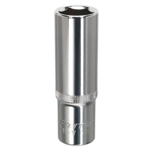 Sealey WallDrive Socket 17mm 1/2" Sq Drive - Deep, Fully Polished (Premier) - 6pt