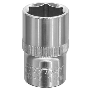 Sealey WallDrive Socket 17mm 1/2" Sq Drive - Fully Polished (Premier) - 6pt