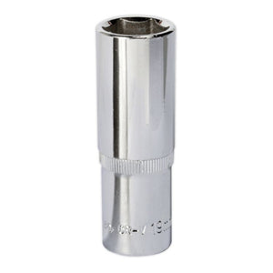 Sealey WallDrive Socket 19mm 1/2" Sq Drive - Deep, Fully Polished (Premier) - 6pt