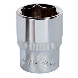 Sealey WallDrive Socket 22mm 1/2" Sq Drive - Fully Polished (Premier) - 6pt