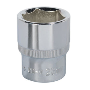 Sealey WallDrive Socket 23mm 1/2" Sq Drive - Fully Polished (Premier) - 6pt