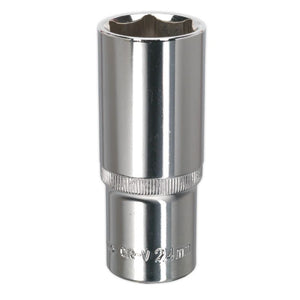 Sealey WallDrive Socket 24mm 1/2" Sq Drive - Deep, Fully Polished (Premier) - 6pt