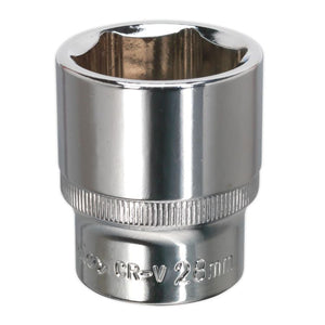 Sealey WallDrive Socket 28mm 1/2" Sq Drive - Fully Polished (Premier) - 6pt