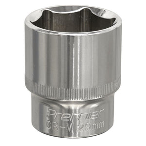 Sealey WallDrive Socket 29mm 1/2" Sq Drive - Fully Polished (Premier) - 6pt