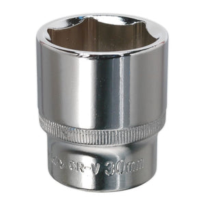 Sealey WallDrive Socket 30mm 1/2" Sq Drive - Fully Polished (Premier) - 6pt