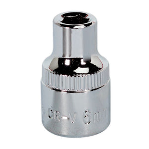 Sealey WallDrive Socket 6mm 3/8" Sq Drive - Fully Polished (Premier) - 6pt