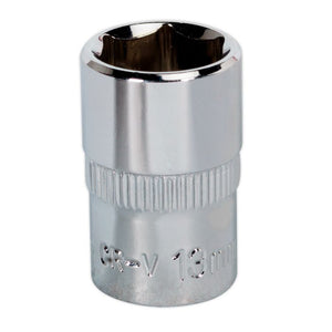 Sealey WallDrive Socket 13mm 3/8" Sq Drive - Fully Polished (Premier) - 6pt