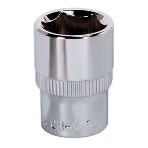 Sealey WallDrive Socket 14mm 3/8" Sq Drive - Fully Polished (Premier) - 6pt