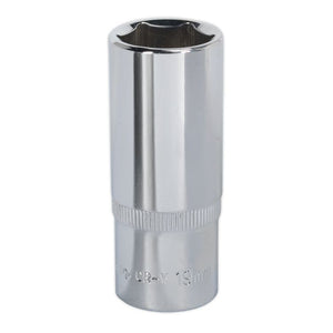 Sealey WallDrive Socket 19mm 3/8" Sq Drive - Deep, Fully Polished (Premier) - 6pt