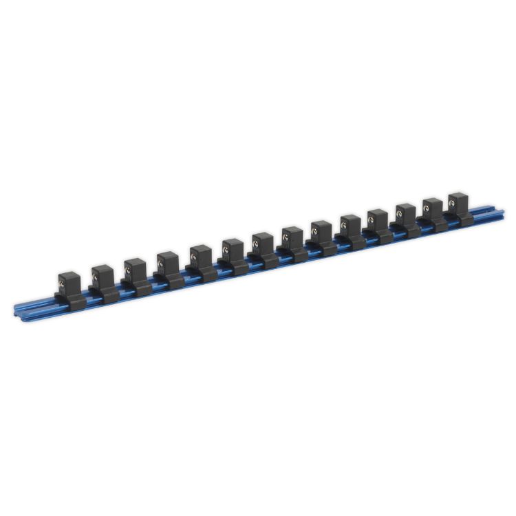 Sealey Socket Retaining Rail, 14 Clips Aluminium 1/2