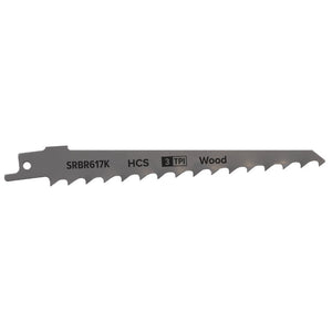 Sealey Reciprocating Saw Blade Pruning & Coarse Wood 150mm (6") 3tpi - Pack of 5