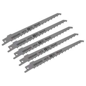 Sealey Reciprocating Saw Blade Clean Wood 150mm (6") 6tpi - Pack of 5