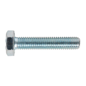 Sealey HT Zinc Setscrew DIN 933 - M10 x 50mm - Grade 8.8 - Pack of 25