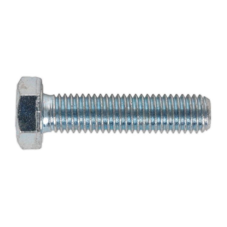 Sealey HT Zinc Setscrew DIN 933 - M12 x 50mm - Grade 8.8 - Pack of 25