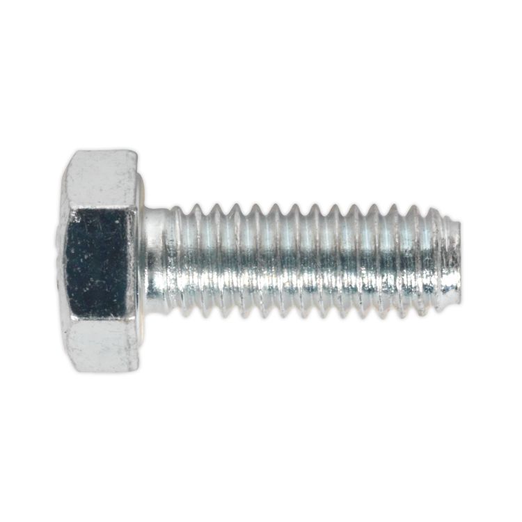 Sealey HT Zinc Setscrew DIN 933 - M6 x 16mm - Grade 8.8 - Pack of 50