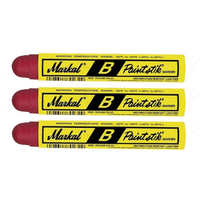 Markal - B Paintstik - Original Marker for Rough, Rusty, Smooth or Dirty Surfaces - Pack of 3