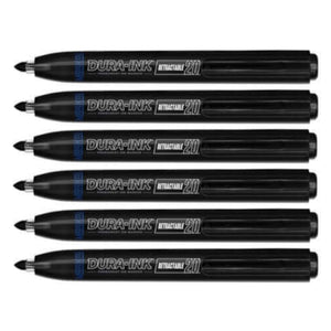 Markal - Dura Ink 20 Retractable Permanent Ink Marker - Pack of 6