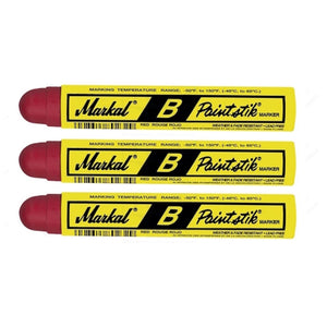 Markal - B Paintstik - Original Marker for Rough, Rusty, Smooth or Dirty Surfaces - Pack of 3