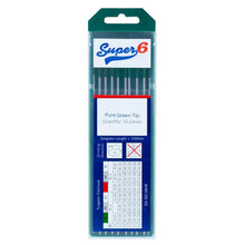 Load image into Gallery viewer, Super 6 - Pure Green Tip Tungsten Electrodes 150mm - 10pcs
