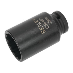 Sealey Impact Socket 33mm 1/2" Sq Drive Bi-Hex Deep (Premier) - 6pt