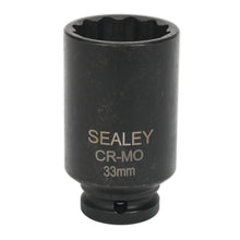 Load image into Gallery viewer, Sealey Impact Socket 33mm 1/2&quot; Sq Drive Bi-Hex Deep (Premier) - 6pt
