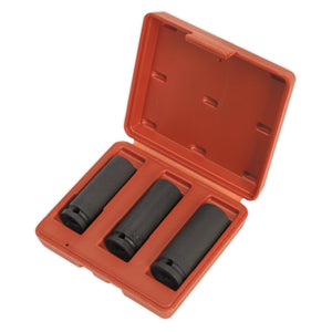 Sealey Impact Socket Set 3pc 1/2" Sq Drive Deep