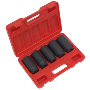 Sealey Impact Hub Nut Socket Set 5pc 1/2" Sq Drive