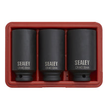 Load image into Gallery viewer, Sealey Impact Hub Nut Socket Set 3pc 12pt 1/2&quot; Sq Drive
