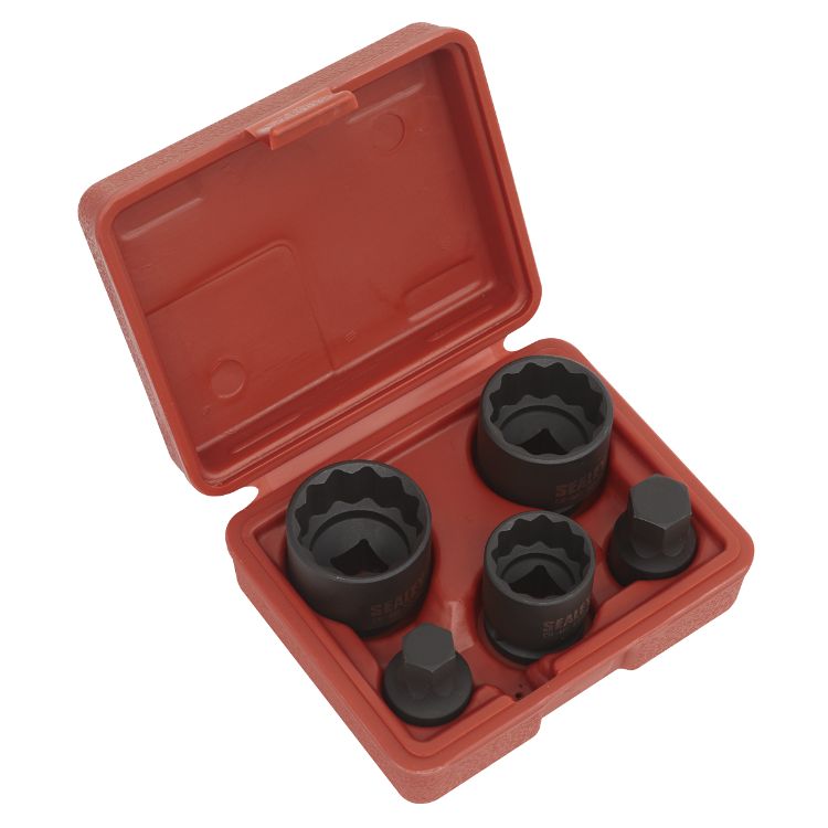 Sealey Impact Hub Socket & Socket Bit Set 5pc 12pt 1/2