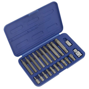 Sealey Ribe Bit Set 22pc 3/8" & 1/2" Sq Drive (Premier)