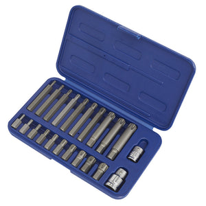 Sealey Ribe Bit Set 22pc 3/8" & 1/2" Sq Drive (Premier)