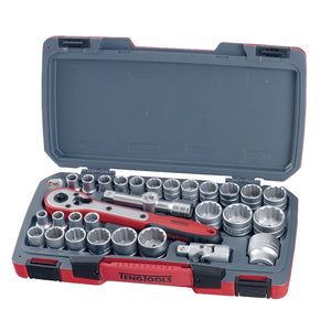 Teng Socket Set 1/2" Drive MM/AF 30pcs - 12pt