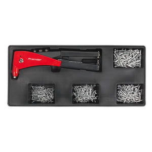 Sealey Tool Tray, Riveter & 400 Assorted Rivet Set (Premier)